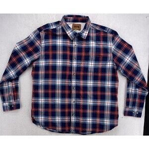 BEMA Venturing Men's XL Plaid Shirt Long Sleeve Button Up Red Blue White Comfort
